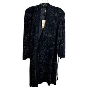 Gudrun Sjoden Cardigan Pegasus Womens Size Medium Black Gray NWT Wrap